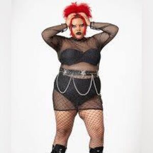 Killstar - All-nighter fishnet dress - 3XL